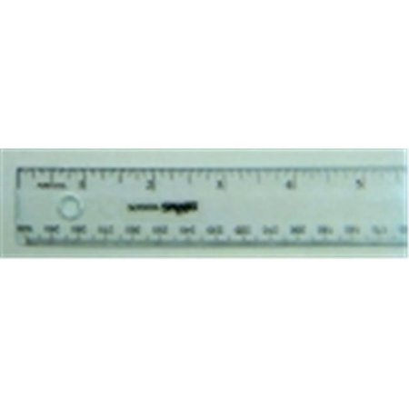 SCHOOL SMART School Smart Inches & Metric Plastic Ruler - 12 in. - Clear; Pack 10 365433